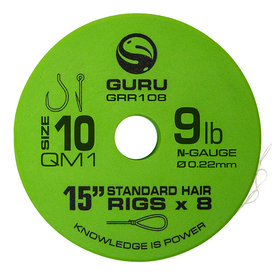 Guru - PROMO QM1 Standard Hair Rigs 15" Barbless - 38cm - Guru