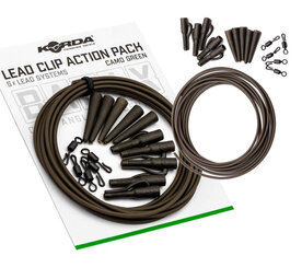 Korda - Basix Lead Clip Action Pack / Camo Green - Korda