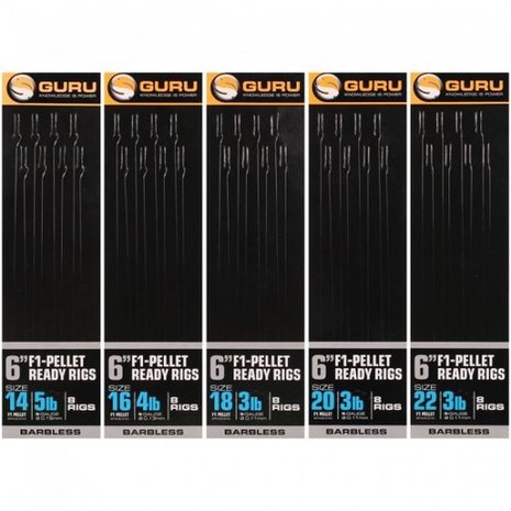 Guru - Onderlijn F1 Pellet Pole Rig 6&quot; Barbless / 15cm - Guru
