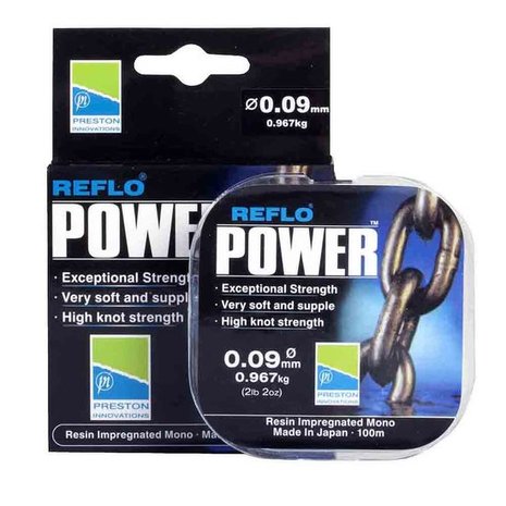 Preston - Fil nylon Reflo Power Max Reel Line Clear 100m - Preston