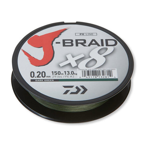 Daiwa - Fil tress&eacute; J-Braid X8 Dark vert 150m - Daiwa