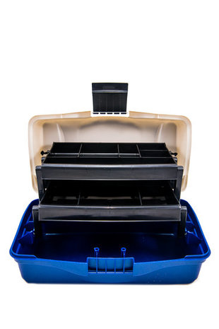Elite - Opbergbox Tacklebox populaire 2 tray metaal blauw - Elite
