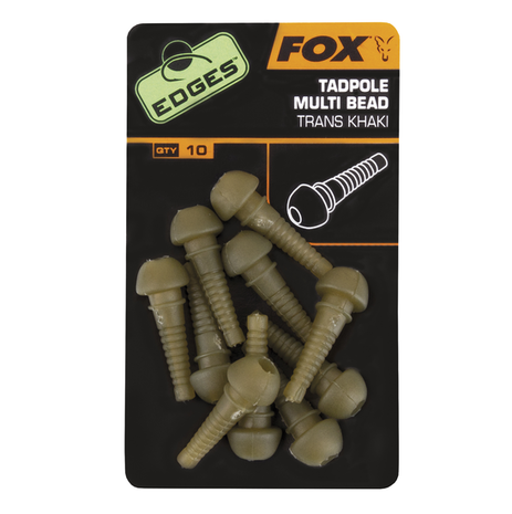 End Tackle Edges Tadpole Multi Bead x 10 trans khaki - Fox Carp