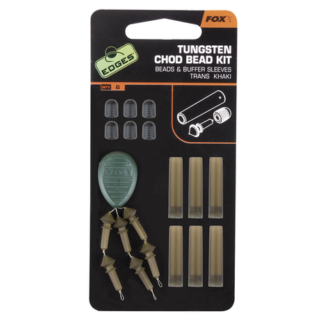 End Tackle Edges Tungsten Chod Bead Kit x 6 beads / buffer sleeves - Fox Carp