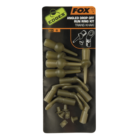 End Tackle Edges Angled Drop-off Run Ring Kit - trans khaki x 6 - Fox Carp