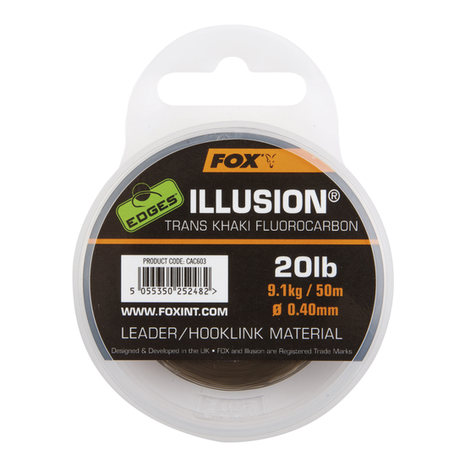 Fil fluorocarbon Edges Illusion Flurocarbon Leader - trans khaki - Fox Carp