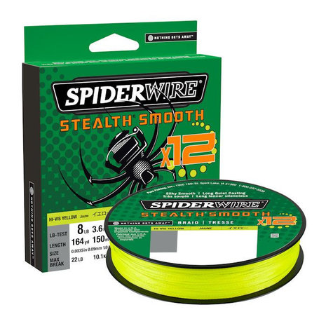 Spiderwire - Fil tress&eacute; Stealth Smooth 12 Yellow 150m - Spiderwire
