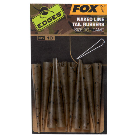 Fox Carp - End Tackle Edges Camo Naked Line tail rubbers size 10 - Fox Carp