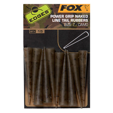 Fox Carp - End Tackle Edges Camo Power grip naked tail rubbers size 7  - Fox Carp