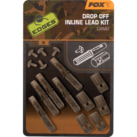 Fox Carp - End Tackle Edges Camo Inline Lead Drop Off Kit  - Fox Carp