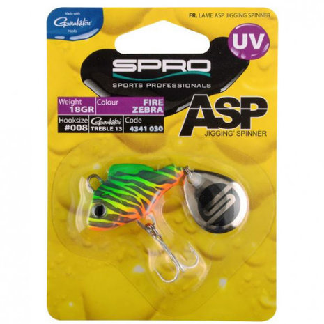 SPRO - Spinners &amp; lepels ASP Spinner uv Fire Zebra - 21gr - SPRO