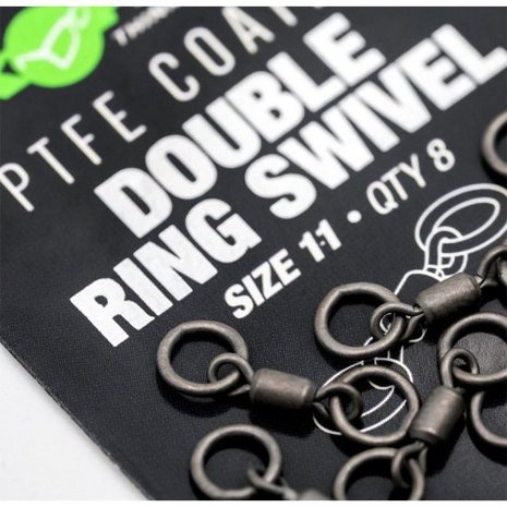 Korda - End Tackle PTFE Coated Double Ring Swivel - Korda