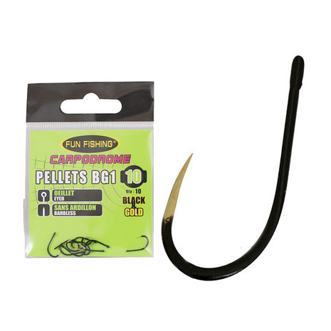 Fun Fishing - Hame&ccedil;ons Pellets BG1 (Oeillet sans Ardillon - Black &amp; Gold) - Fun Fishing