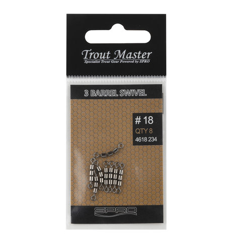 Trout Master - Pivote p&ecirc;che Troma 3 Barrel snap Swivel - Trout Master