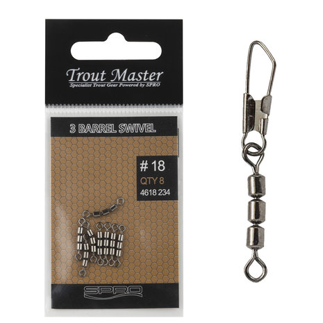 Trout Master - Pivote p&ecirc;che Troma 3 Barrel snap Swivel - Trout Master