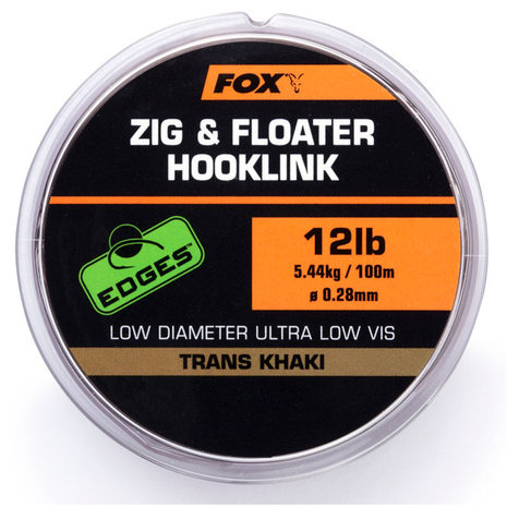 Fox Carp - End Tackle CZig and Floater Hooklink Trans Khaki - 12lb - Fox Carp