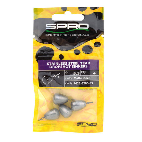 SPRO - Plombs Stainless Steel Tear Dropshot Sinkers - SPRO