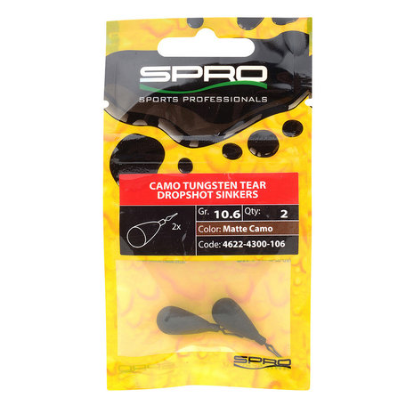 SPRO - Lood Camo Tungsten Tear Dropshot SInkers - SPRO