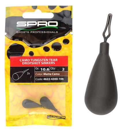 SPRO - Lood Camo Tungsten Tear Dropshot SInkers - SPRO