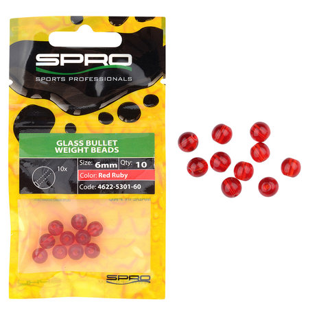 SPRO - Round Glass Beads Red Ruby - SPRO