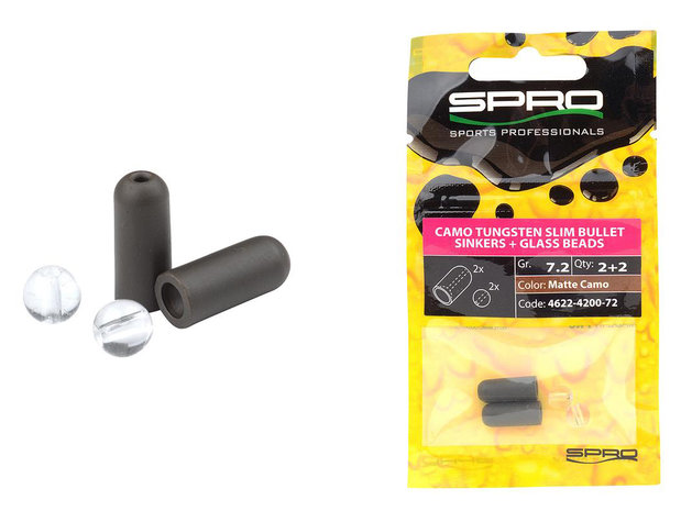 SPRO - Tungsten Bullet Sinkers + Glass Beads Matte Camo - SPRO