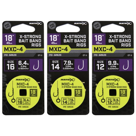 Matrix - Hame&ccedil;on montes MXC-4 18&quot; X-Strong Bait Bands Rigs - Matrix