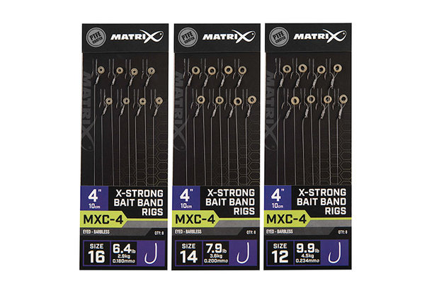 Matrix - Onderlijn MXC-4 / 10cm / 4&quot; X-Strong Bait Band Rigs - Matrix