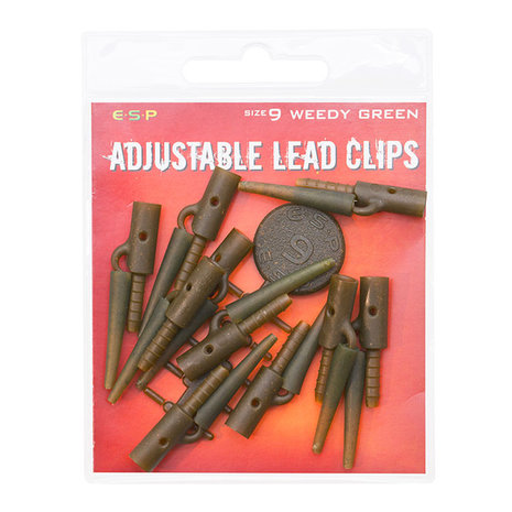 ESP - End Tackle Adjustable Lead Clips - Weedy Green - ESP