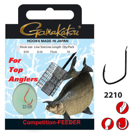 Gamakatsu - Onderlijn Hook BKS Bream Feeder 2210R -  100cm - Gamakatsu