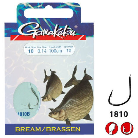 Gamakatsu - Onderlijn Hook BKS Bream Feed BKS1810 nickel - 75cm - Gamakatsu