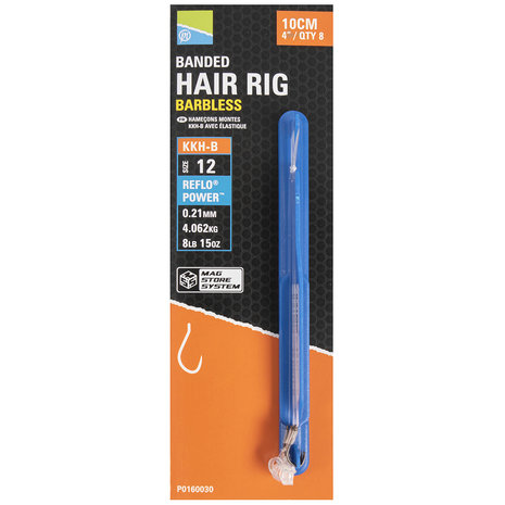 Preston - Onderlijn KKH-B Banded Hair Rigs Barbless - 10cm - Preston