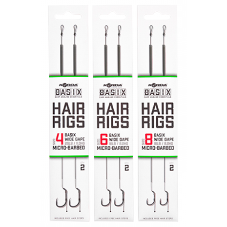 Korda - Onderlijn Basix Hair Rigs Wide Gape Micro Barbed - Korda