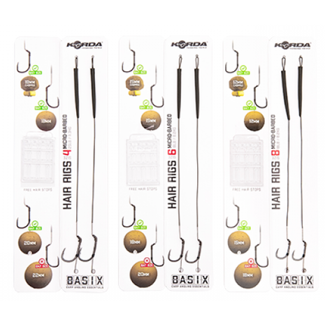 Korda - Onderlijn Basix Hair Rigs Wide Gape Micro Barbed - Korda
