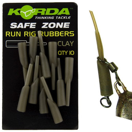 Korda - End Tackle Safe Zone Run Rig Rubbers Clay - Korda