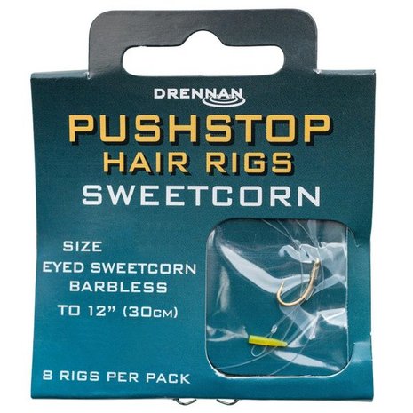 Drennan - Hame&ccedil;ons montes  Pushstop Hair Rigs Sweetcorn - Drennan