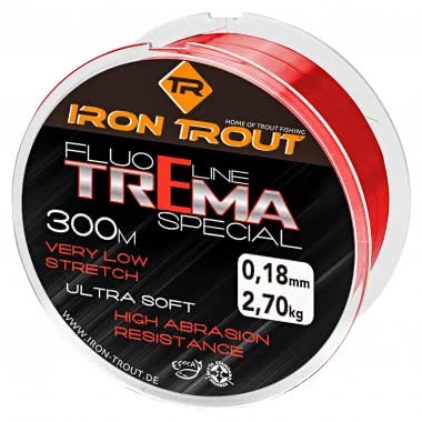 Iron Trout - Fil nylon Fluo Line Trema Special - Red - 300m - Iron Trout