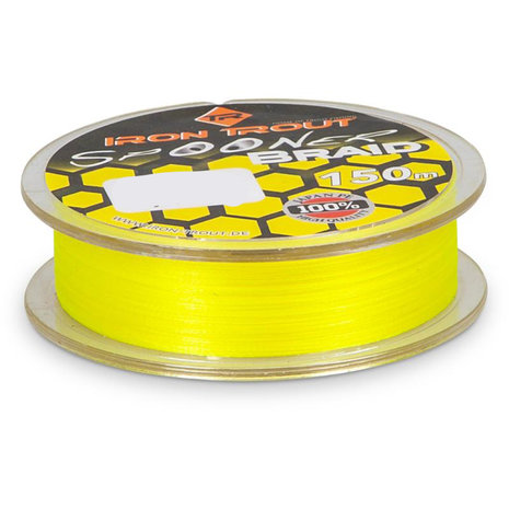 Iron Trout - Fil tress&eacute;e Fluo Spooner Braid - Yellow - 150m - Iron Trout