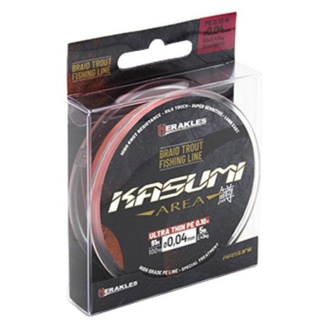 Herakles - Fil tress&eacute; Kasumi Braid Trout Fishing Line - Red - Herakles