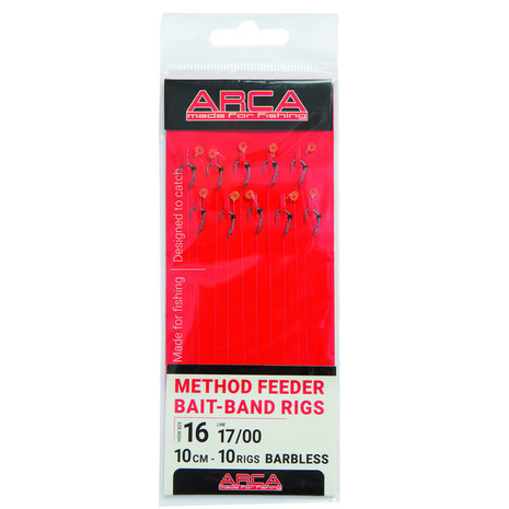 Arca - Onderlijnen Method Feeder Bait-Band Rigs Barbless - 10cm - Arca