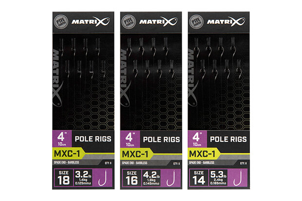 Matrix - Hame&ccedil;on montes MXC-1 Barbless 10cm Pole Rigs - Matrix