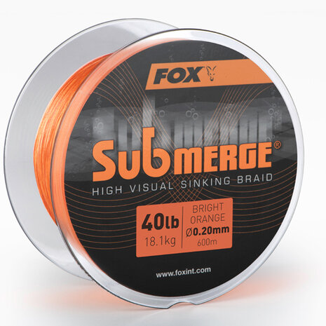 Fox Carp - End Tackle Submerge Bright Orange Sinking Braid - Fox Carp