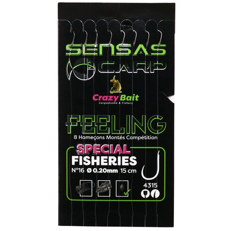 Sensas - Hame&ccedil;ons Mont&eacute;s Crazy Bait Carp Feeling Special Fisheries 4315 - 15cm - Sensas