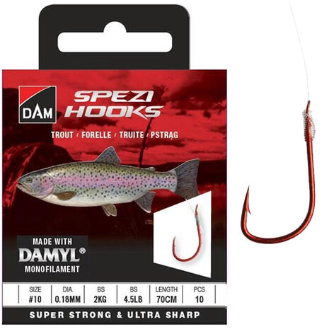 DAM - Onderlijnen Spezi Trout Red - 70cm - DAM