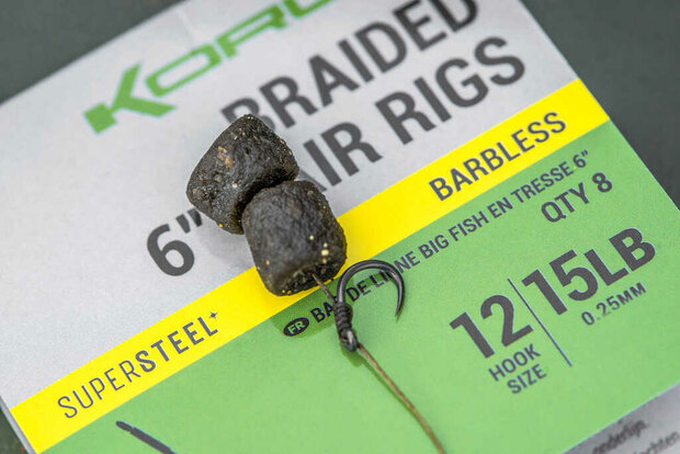Korum - Big Fish Braided Hair Rigs 6&quot; Barbless - Korum