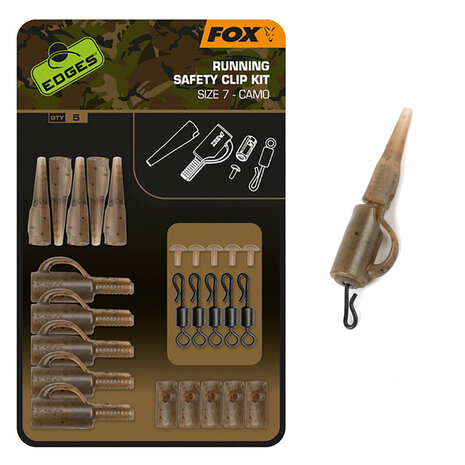 Fox Carp - End Tackle Edges Camo Running Safety Clip Kit  - Fox Carp