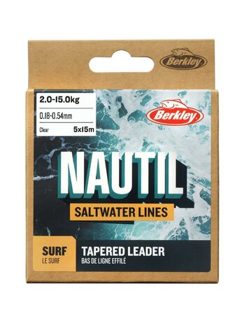 Berkley - Fil nylon Nautil Surf  Mono Tapered Leader 5x15m Clear - Berkley