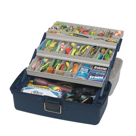 Plano - Three Tray Tackle Box Blue / Silver - Plano