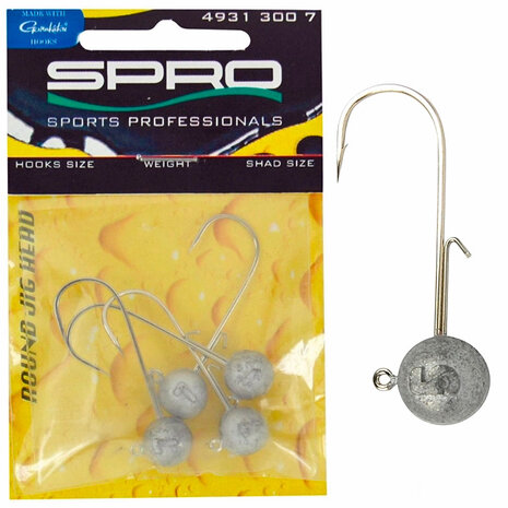 SPRO - T&ecirc;tes plomb&eacute;es Round Jig Head - Jig 22- SPRO