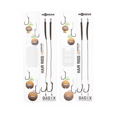 Korda - Onderlijn Basix Hair Rigs Wide Gape Barbless - Korda