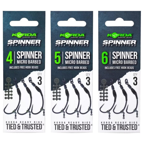 Korda - Hame&ccedil;on montes Spinner Ready Rigs Tied &amp; Trusted Micro Barbed  - Korda